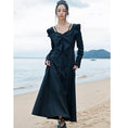 Load image into Gallery viewer, [Big Blue Dragon Series] ★China style dress★ Ribbon dress sexy black long length cute
