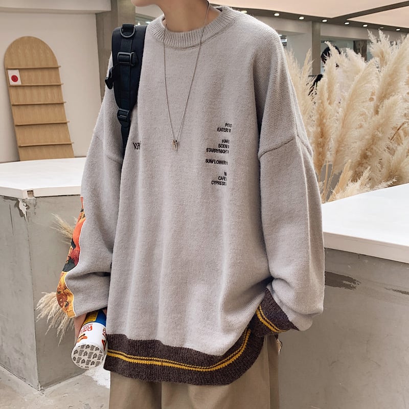 [Meiriyo Series] ★Sweater★ 3color Knit Tops Unisex Men's Beige Black Gray