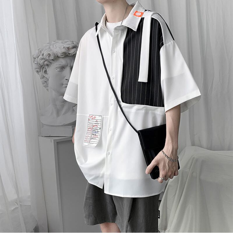 [GANGDAO Series]★Shirt★ 2color Tops Unisex Men's White Black Summer Clothes Short Sleeve Shirt