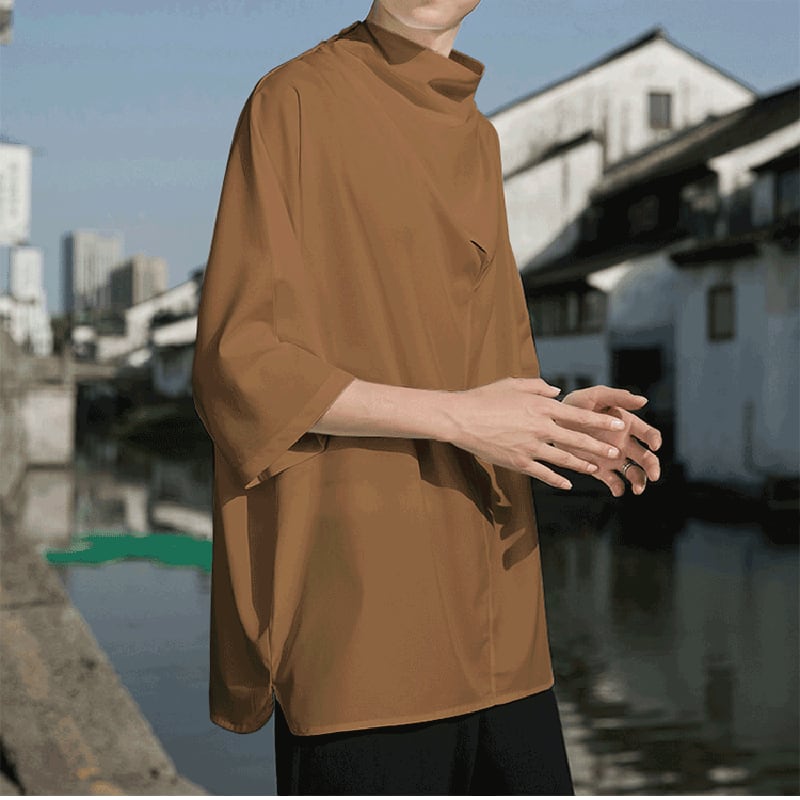 [YISHUO Series]★Chinese style T-shirt★ 4color Unisex Men's Large Size Plain Chinese Clothes Black White Red