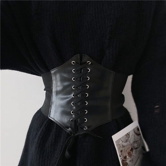 [Lee Kaihin Series]★Belt★ Elastic Accessories Small Items Black Easy to match with design.