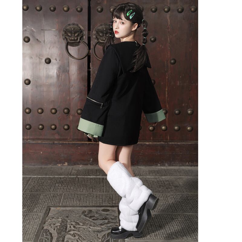 [Dust Smoke Cloud Dream---Dynamic Danko Series] ★Skirt★ Bottoms Pleated Skirt Green Green Panda S M L XL Cute Easy to match