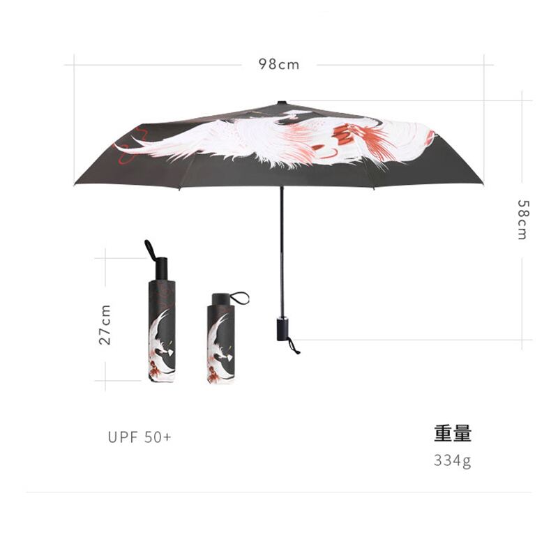 [Small Pumpkin Series]★China style umbrella★Rain &amp; sunny eight-rib tri-fold umbrella dual use manual &amp; jump rainy season rainproof soup sun protection fox fox