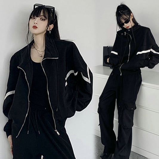 [DUOMIAOTU series]★Setup Single item order★ Outerwear or trousers Black Black Stylish