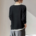 Load image into Gallery viewer, [Denkiran series] ★Knit tops★ Sweater, wool, color scheme, slimming, elegant, easy to match, black, white
