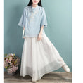 Load image into Gallery viewer, [Qing Series]★Chinese style tops★ 4color Chinese style shirt, Chinese clothes, summer clothes, Chinese clothes, Tang clothes, blue, white, pink
