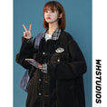 Load image into Gallery viewer, [CHAOMEICHEN Series] ★Jacket★ Denim outerwear switching plaid pattern unisex men's black black
