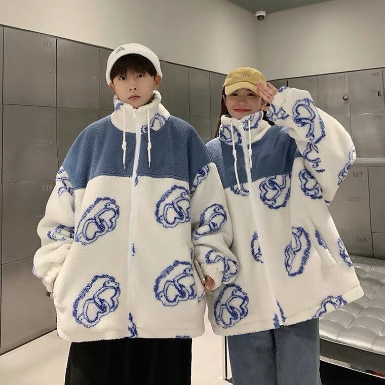 [BOO Series] ★Coat★ Outerwear Unisex Men's Cute SML XL 2XL 3XL Couple Clothes White Blue