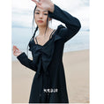 Load image into Gallery viewer, [Big Blue Dragon Series] ★China style dress★ Ribbon dress sexy black long length cute
