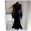 Load image into Gallery viewer, [Kinshu series] ★China style dress★ Cheongsam dress sexy velvet black green
