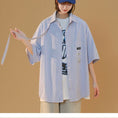 Load image into Gallery viewer, [Fujiiman Series]★Shirt★ 3color Tops Vertical stripes Summer Unisex Loose Cute Yellow Blue Black
