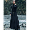 Load image into Gallery viewer, [Big Blue Dragon Series] ★China style skirt★ Bottoms with belt, black, high-looking, slimming, improving temperament
