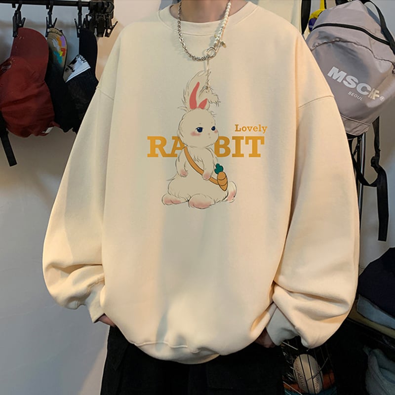 [SENSU Series] ★Tops★ 8color Long Sleeve Tops Unisex Men's Large Size Rabbit Rabbit Cartoon