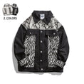 Load image into Gallery viewer, [LP Series]★China style jacket★ Stadium jacket snake pattern zebra pattern outerwear sukajan black white switching casual unisex
