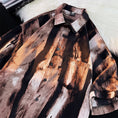 Load image into Gallery viewer, [BIGEMAN Series]★Shirt★ 2color Tops Unisex Men's Large Size Tie-dye Gray Coffee Color
