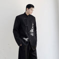 Load image into Gallery viewer, [Illustrated series] ★China style blazer★ Outerwear bamboo unisex men's black black ML XL print
