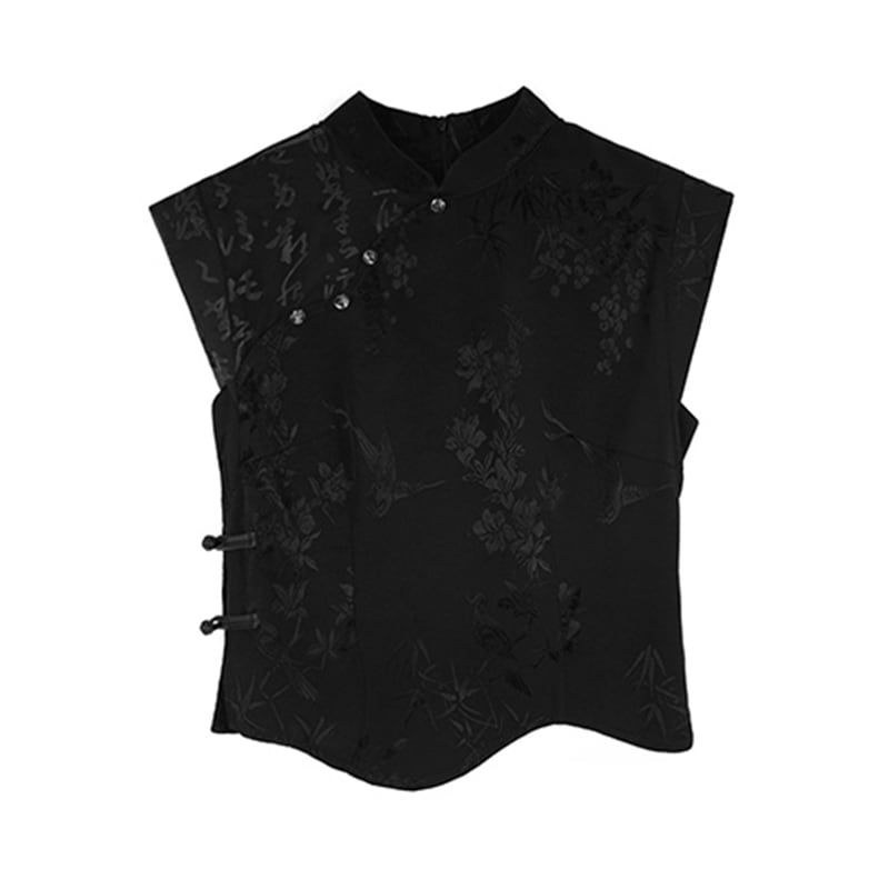 [Big Blue Dragon Series] ★China style tops★ Shirt, sexy, slimming design, sleeveless