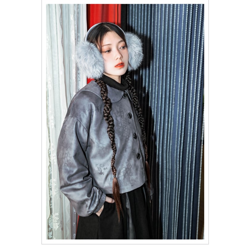 [Kokaisha --- Dragon dyed series] ★China style coat★ Velvet thick winter coat Sailor color