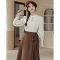 Load image into Gallery viewer, [LAWO Series]★China style shirt★ 2color tops corduroy improves temperament apricot red
