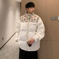 Load image into Gallery viewer, [High Series] ★Winter Coat★ 2color Thick Warm Unisex Men's Floral Pattern Outerwear Switching White Black
