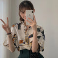 Load image into Gallery viewer, [YOUZI Series]★Retro Shirt★ Tops Printed Short Sleeves Floral Pattern Oil Painting Style Commuting Date Office Lady Office Improves Temperament
