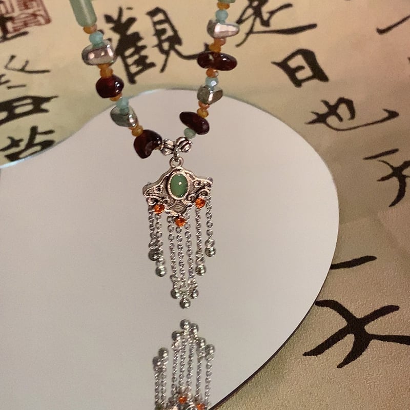 [ZHONGSEN Series] ★China style necklace★ Accessory fringe ethnic style birthday gift for girlfriend