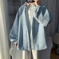 Load image into Gallery viewer, [Tetsusho Series]★Shirt★ 3color Tops Plaid Unisex Men's Autumn Clothes Black Blue Beige
