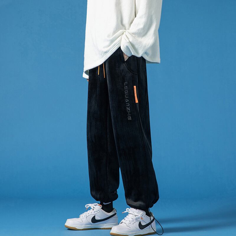 [BIGEMAN Series] ★Casual Pants★ 2color, 9/4 length bottoms, trousers, unisex, men's, large size, slimming, black, white, stylish