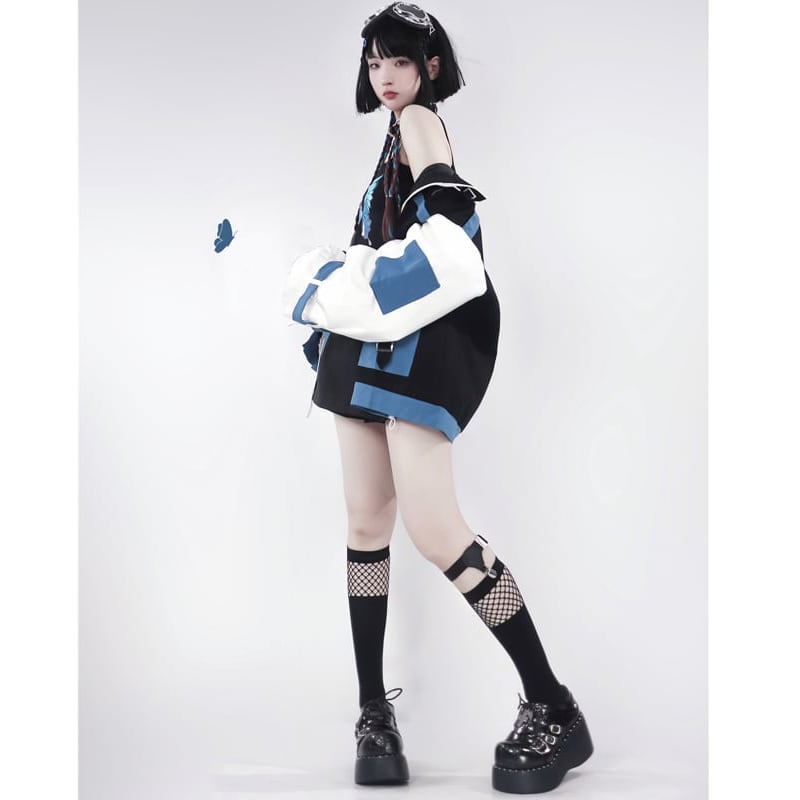 [Momoko Sakura Series] ★Culotte skirt★ Cute color scheme Original blue black Easy to match shorts bottoms