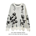 Load image into Gallery viewer, [Feel lonely series]★Sweater★ 2color tops Unisex Men's Distressed rose Harajuku style Unique
