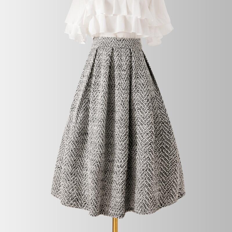 [MOERBEN Series]★Skirt★ Bottoms High Waist Rasha Thick Simple Temperament Enhancement Gray Gray