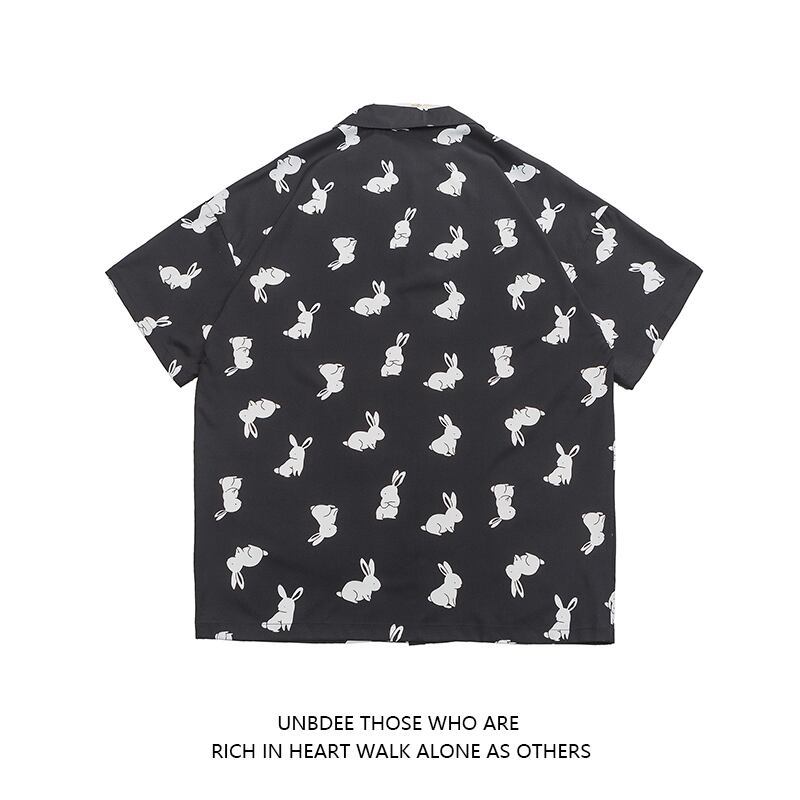 [UNBDEE Series]★Shirt★ Tops Unisex Men's ML XL 2XL Short Sleeve Shirt Summer Clothes Rabbit Rabbit Print