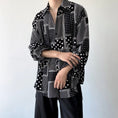 Load image into Gallery viewer, [ZHUIYI Series]★Shirt★ Tops, long sleeve shirt, plaid pattern, dot pattern, unisex, men's, thin, cool, black, black
