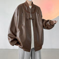 Load image into Gallery viewer, [YOULIN Series]★Jacket★ 3color PU Unisex Men's Large Size Cool Black Beige Dark Brown
