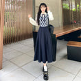 Load image into Gallery viewer, [Dong Xiaojie Series] ★Dress★ Long length, large size, fake layered, diamond shape, switching
