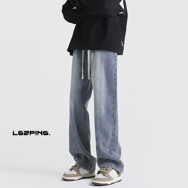 [BIGEMAN Series]★Denim pants★ 2color bottoms pants unisex men's large size blue black gray