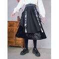 Load image into Gallery viewer, [Ancient monster house---Shanhai-kei series] ★China style skirt★ Velvet with belt Thick Black Black S M L XL
