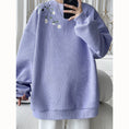 Load image into Gallery viewer, [BIGEMAN Series] ★Tops★ 2color Embroidery Long Sleeve Tops Unisex Men's Large Size Black Purple
