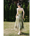 Load image into Gallery viewer, [Az Suna Series]★Setup★ Thin outerwear + hanging dress, Republic style, Green, Improves temperament, Wedding
