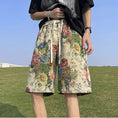 Load image into Gallery viewer, [CHAOMEICHEN Series] ★Shorts★ Floral pattern bottoms, short length pants, unisex, men's, large size, elastic waist
