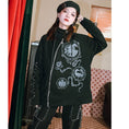 Load image into Gallery viewer, [Ancient Monster---Gold Series] ★China style hoodie★ Tops Thick, warm, brushed lining, loose, black, black
