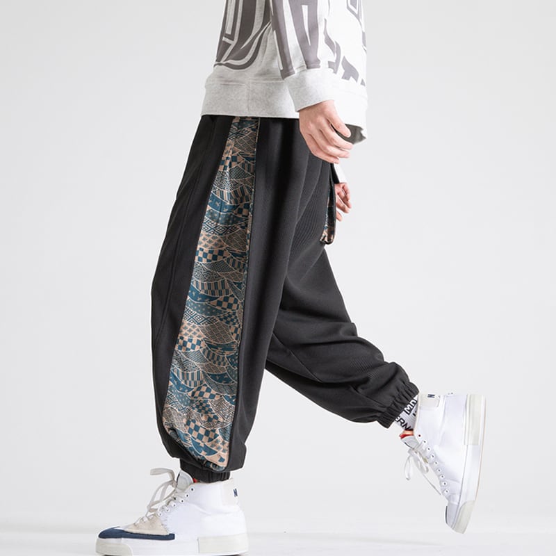 [Mowensai Series] ★Casual Pants★ 3 Colors Unisex Men's Switching Black Brown White