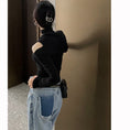 Load image into Gallery viewer, [MEIMEI Series] ★Tops★ T-shirt, long sleeve, sexy, exposed shoulders, slimming, gray, black
