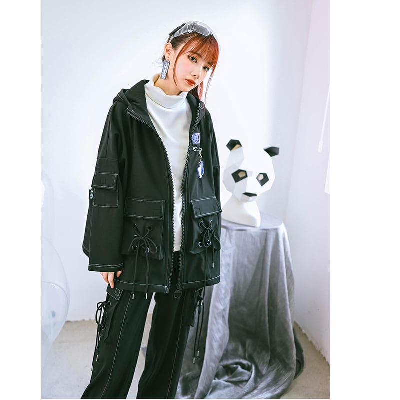 [Ancient monster---Swallow tail butterfly series]★China style outerwear★ coat hooded butterfly original black black spring and autumn clothes