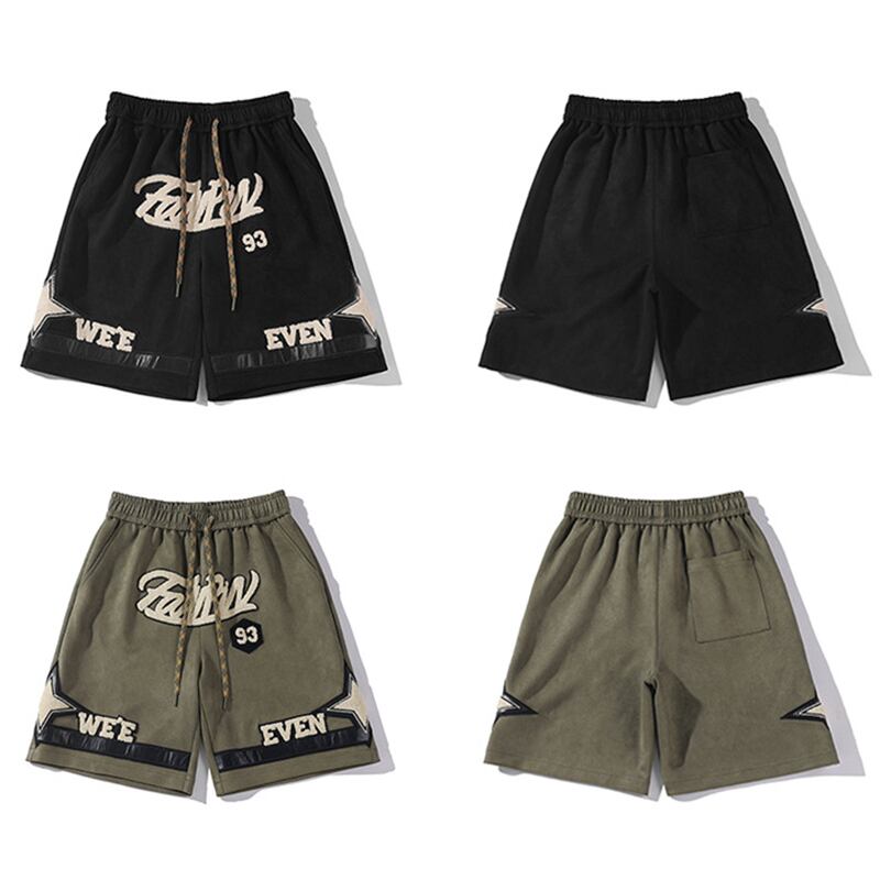 [BIGEMAN Series] ★Short pants★ 2color bottoms, short length pants, unisex, men's, large size, star pattern, sports style