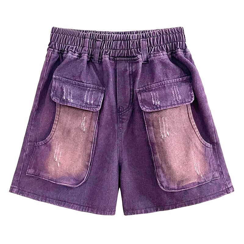 [YIDAO Series]★Shorts★ 3color Denim Pants Short Length Pants Trousers Brown Black Purple