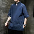 Load image into Gallery viewer, [PINZHI Series] ★China style tops★ Men's 3color T-shirt, large size, navy, black, beige
