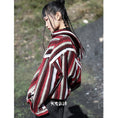 Load image into Gallery viewer, [Big Blue Dragon Series] ★China style tops★ Shirt Vertical striped striped red retro thick casual loose fitting
