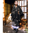 Load image into Gallery viewer, [Kokaisha --- Leaf Series] ★Chinese style tops★ Embroidery Hanfu tops V-neck retro black black
