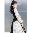 Load image into Gallery viewer, [Dust Smoke Cloud Dream---Boku Bamboo Series] ★Chinese style dress★ Long sleeve switching bamboo Chinese clothing Black Black SML Original Cute
